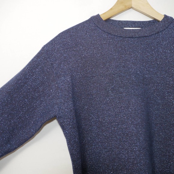 Zara Fancy Collection Blue Glitter Sweater Size S - Picture 5 of 10